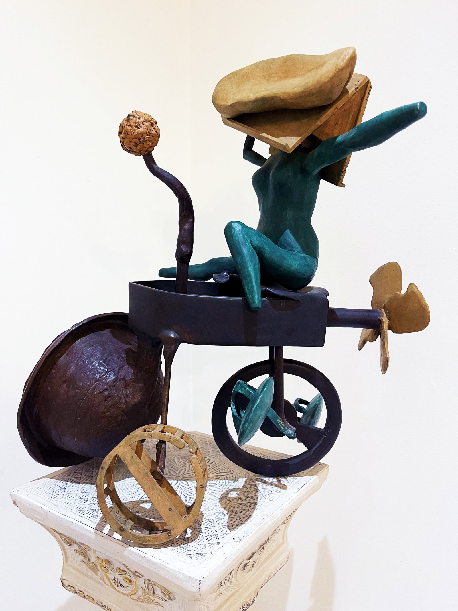Elona Van Gent: Transitions. Bronze, 1992: Elona Van Gent: Transitions. Bronze, 1992 Dimensions: about 19 x 16 x 12 inches. Elona Van Gent (American, b.1961): sculptor, professor of Stamps School of Art & Design at University of Michigan.