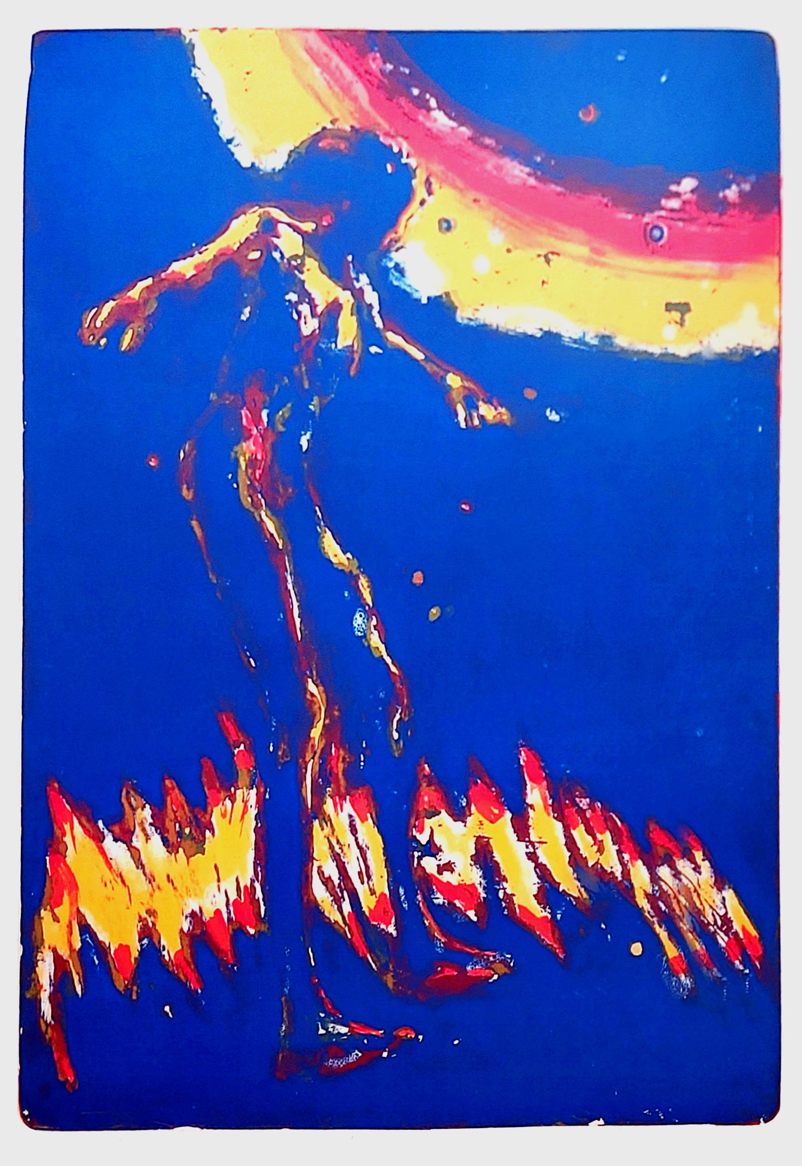 Frans Widerberg (Norway, 1934-2017): Svever Sol 1980 Lithograph: Frans Widerberg (Norwegian, 1934 - 2017): Svever Sol (Hovering Sun), 1980. Lithograph Edition 100. Titled, signed and numbered by the artist. Inscribed: 1980 To Bitten from Frans. Plate 32 x 24, Frame
