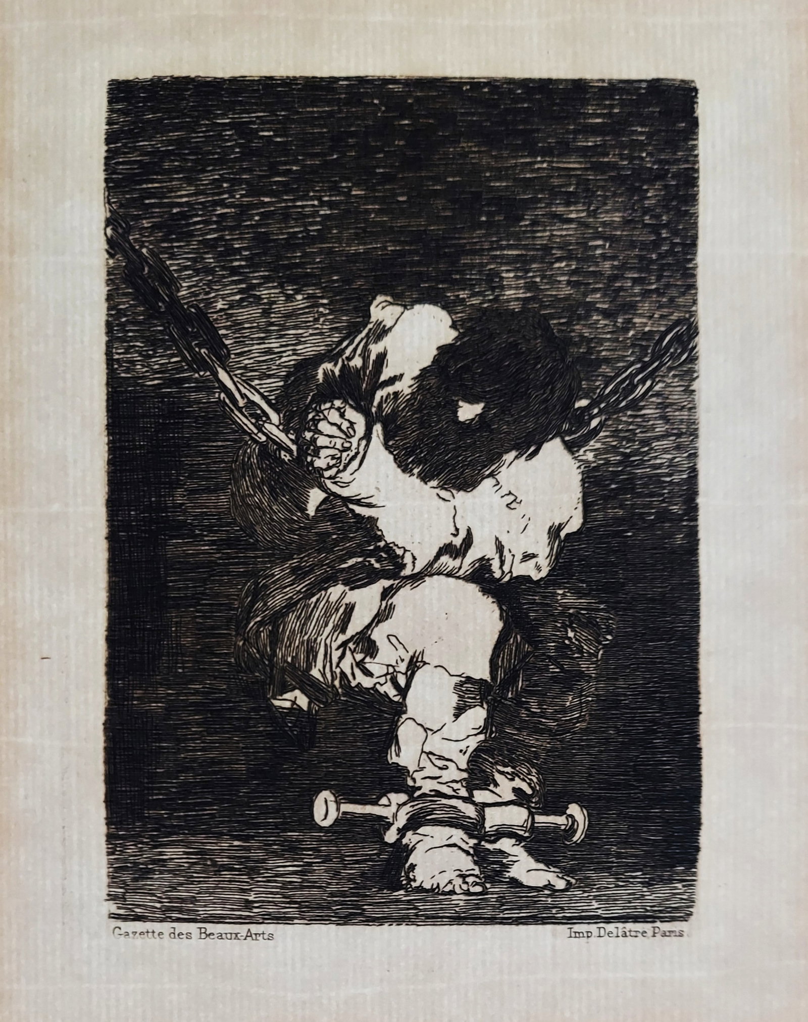 Francisco Goya: The Little Prisoner c.1812 Etching on Laid Paper: Francisco de Goya (Spanish, 1746-1828): The Little Prisoner The Spanish title is: Tan Bárbara la seguridad como el delito Etching/Aquatint on laid paper c.1810-1815, First Edition 1867. Posthumou