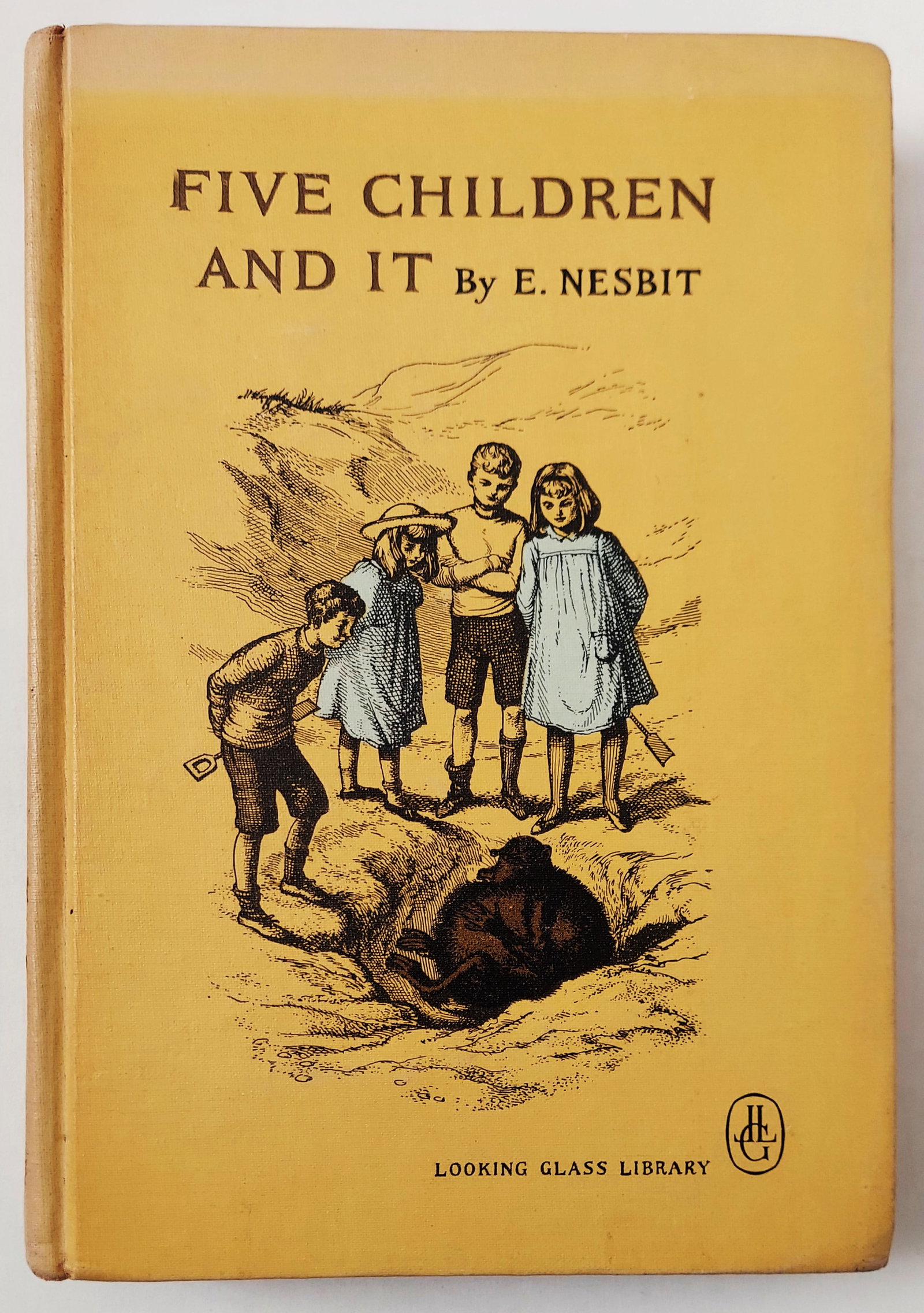 E. Nesbit: Five Children and It, 1948: Edith Nesbit (English 1858 – 1924), Illustrated by John Strickland Goodall (English, 1908- 1996) Published by Looking Glass Library / Random House, 1948 The story begins when a group of children