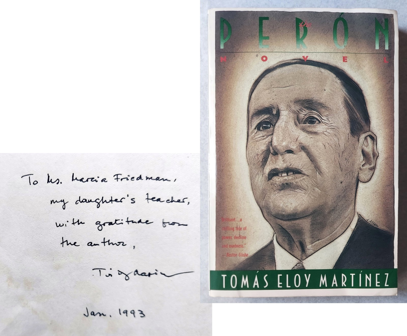 Tomas Eloy Martinez, Inscribed: The Peron Novel, 1988 First Edition (1 of 4)