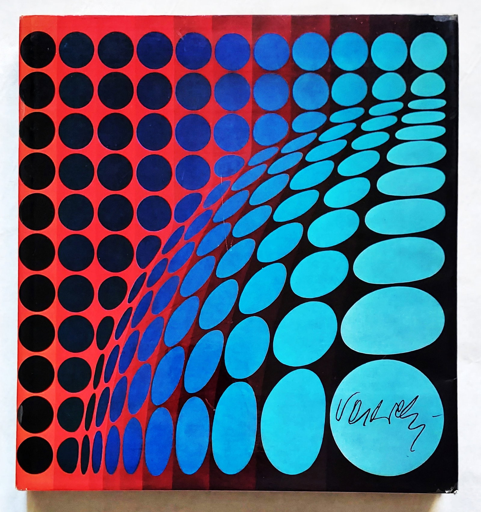 Victor Vasarely, Monograph by Werner Spies 1971 First Edition: Victor Vasarely Monograph by Werner Spies Includes insert: the original Opt-Art by Vasarely: Two kinetic works on transparent film and paper (Arntz 1,109.00). First Edition coproduction by Harry N.Abr