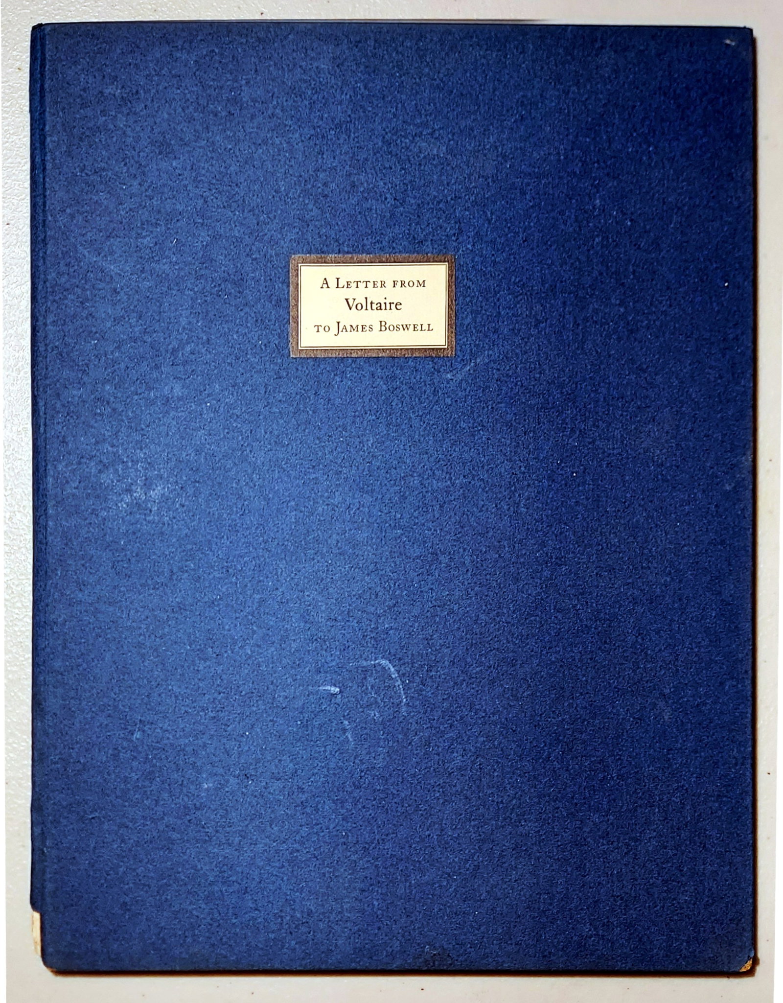 Voltaire: Letter to Boswell, Feb. 11, 1765. Facsimile 1927 (1 of 6)