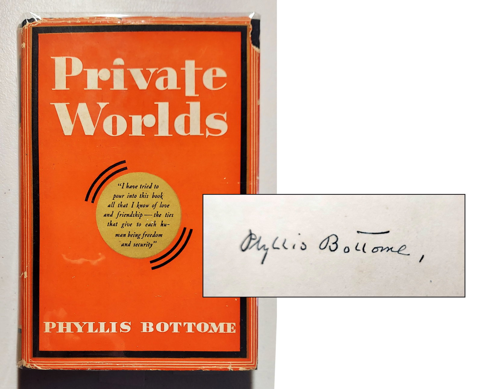 Phyllis Bottome, Signed First Edition: Private Worlds, 1934 (1 of 7)