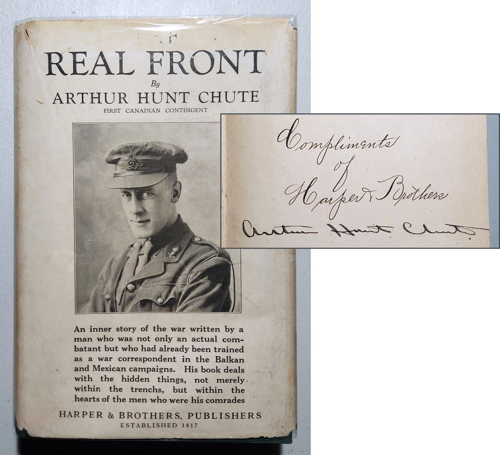 Arthur Hunt Chute, Inscribed 1st Edition: The Real Front, 1918 (1 of 6)