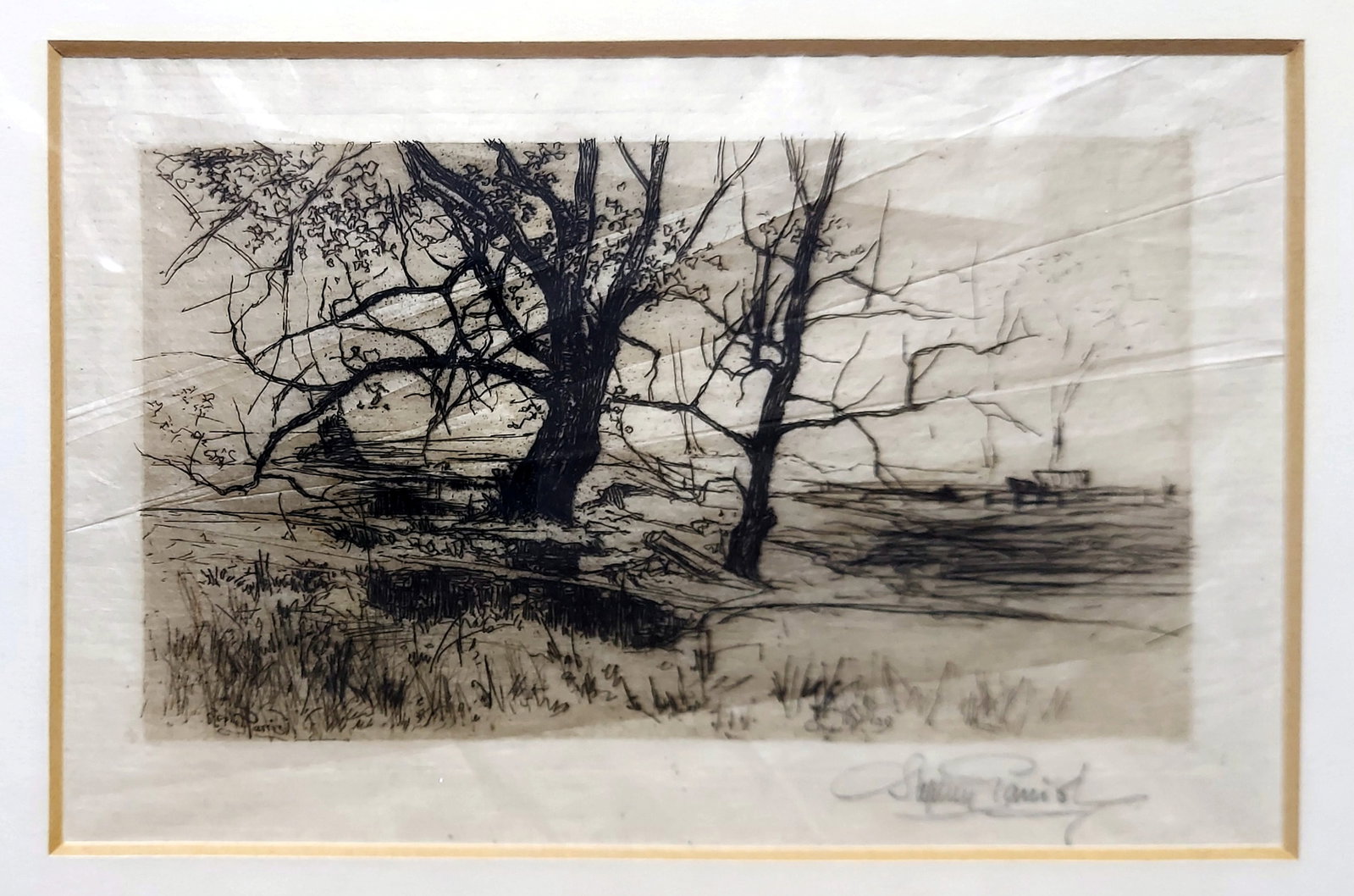 Stephen Parrish: Two Trees, Etching 1887 Only State (1 of 3)