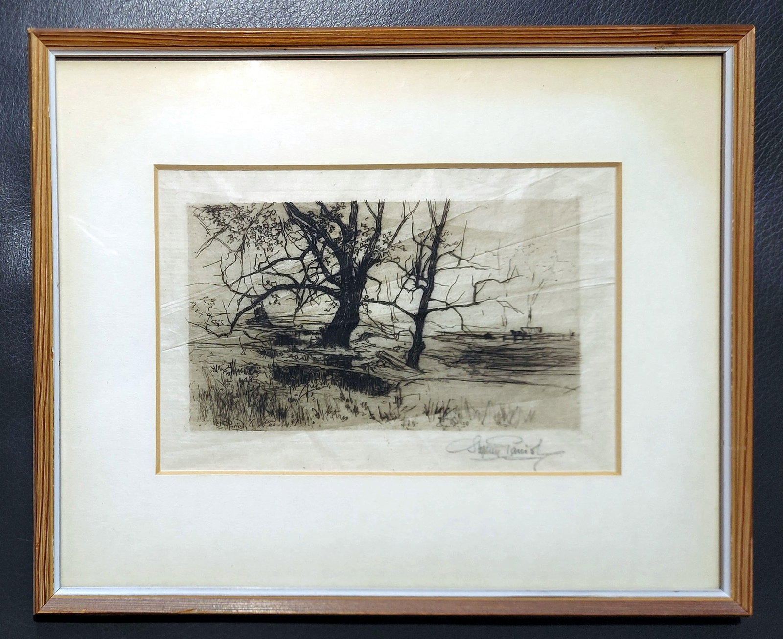Stephen Parrish: Two Trees, Etching 1887 Only State - 3
