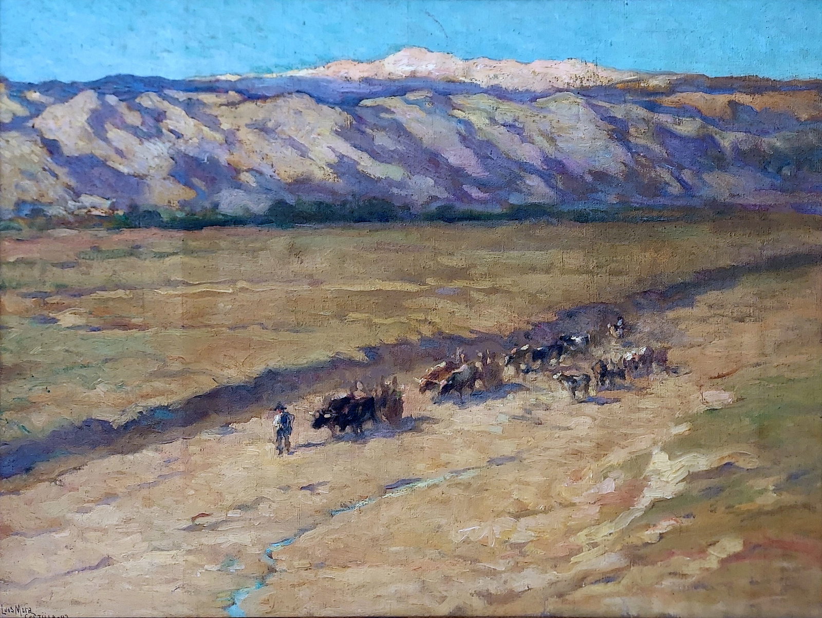 Francis Luis Mora: Castilla, 1909, Oil on Canvas: Francis Luis Mora (American, 1874 – 1940): Castilla, Oil on Canvas, 1909. Signed, Titled, and Dated at Lower Right and Verso. Dimensions: Sight 24 x 18, Frame 30 x 23 inches. Francis Luis Mora w