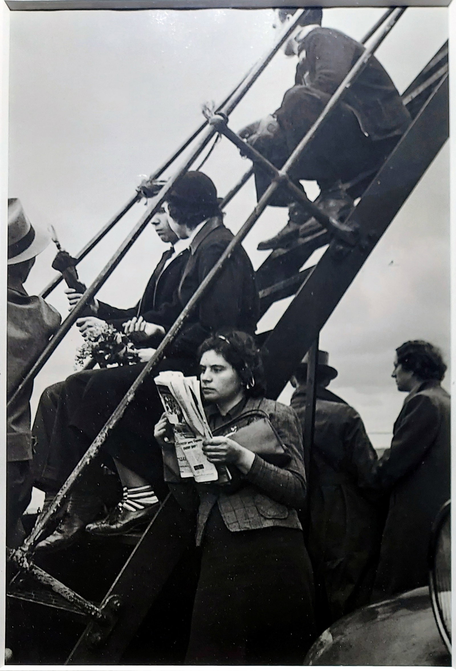 George Daniell: On the Ferry, New York. 1930s Gelatin Silver Print: George Daniell (American, 1911-2002): On the Ferry, New York. 1930s. Gelatin Silver Print: Sight 13 x 9, Frame 20 x 16 inches. George Daniell (1911-2002) was an American photographer whose portfolio i