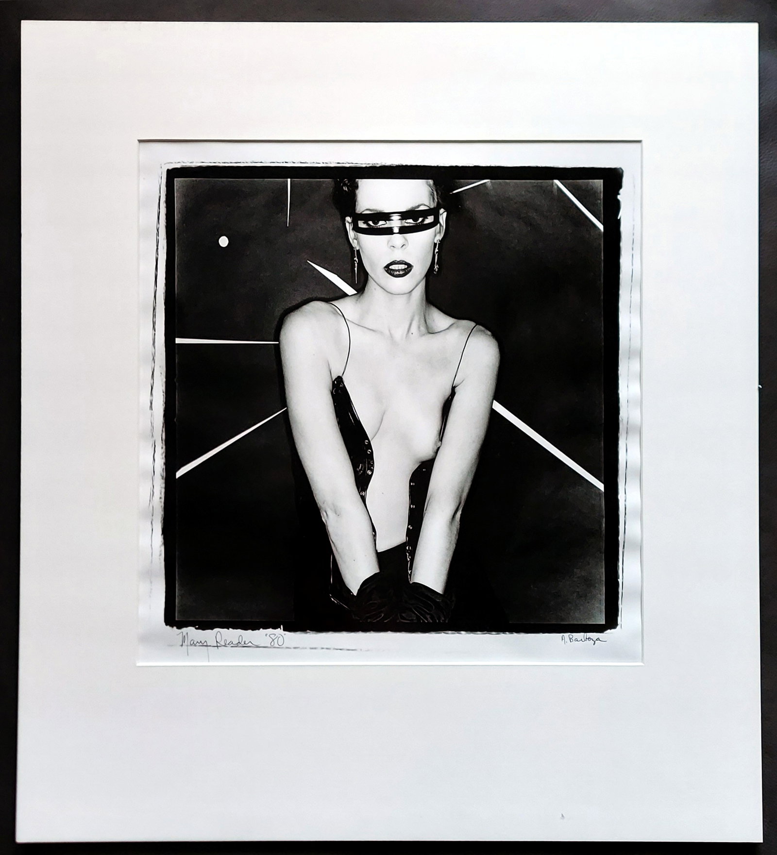 Anthony Barboza: Mary Reader ‘80’, 1980 Gelatin Silver Print: Anthony Barboza (American, b.1944): Mary Reader ‘80’, 1980. Gelatin Silver Photograph. Signed, dated, and titled at the lower margin. Verso copyright ink-stamp: © Anthony Barboza. Dim