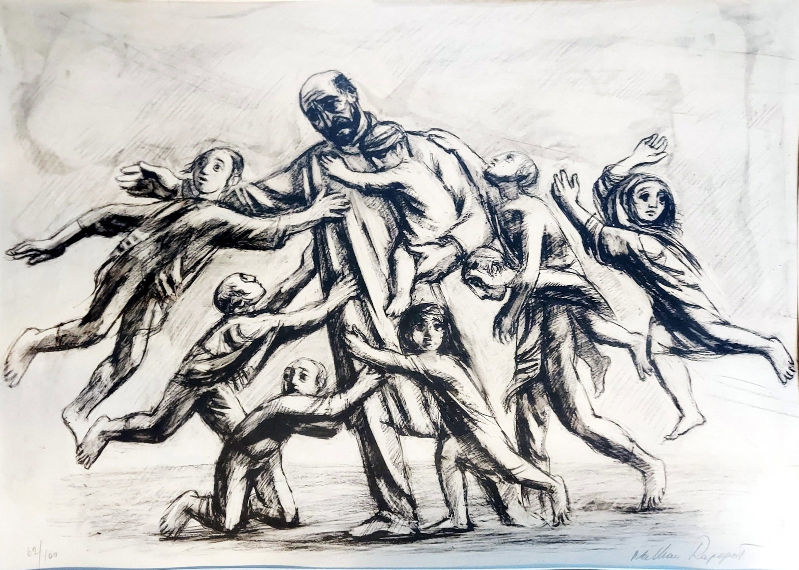 Nathan Rapoport: Korczak Monument Study, Lithograph (1 of 4)