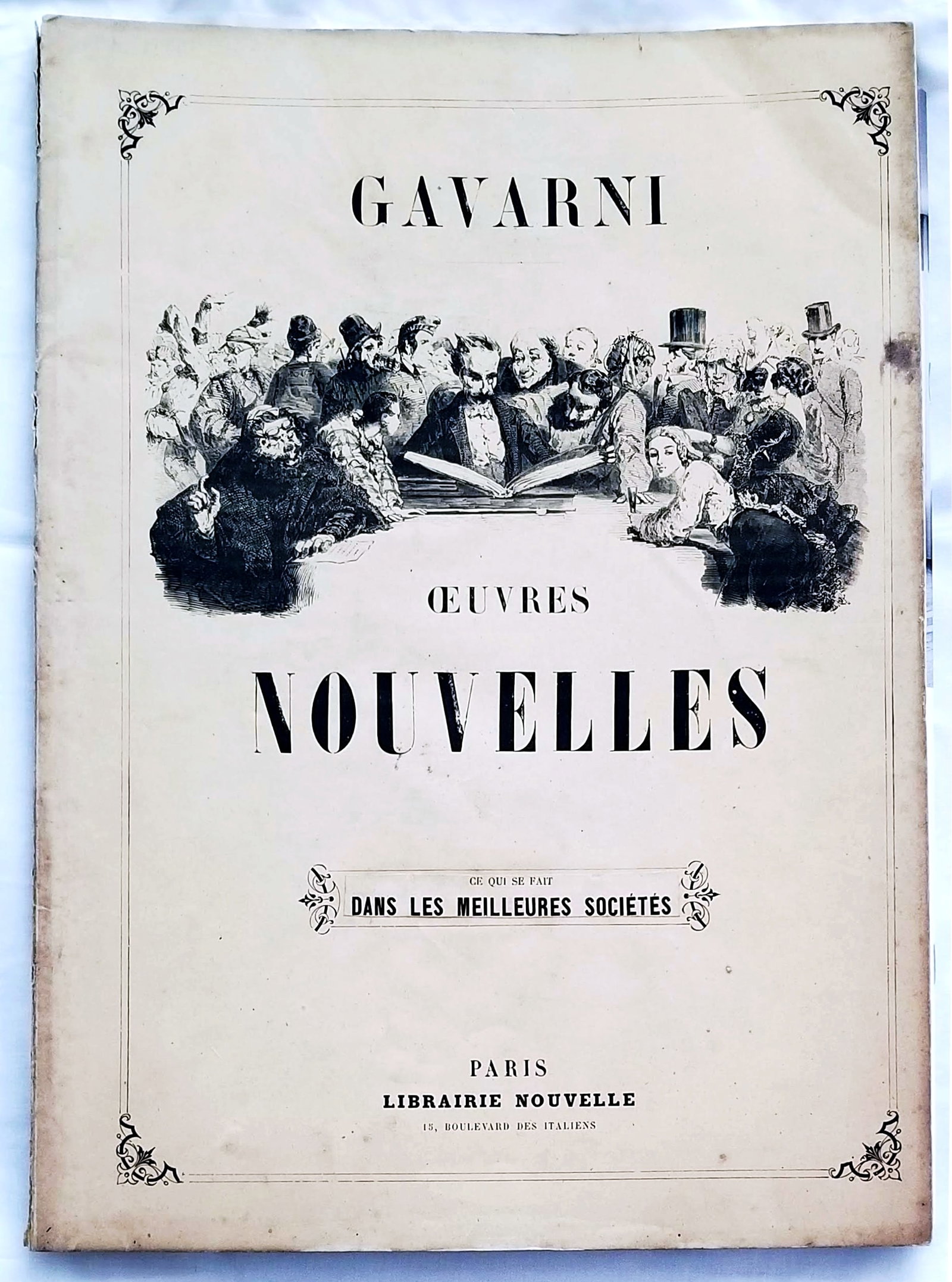 Paul Gavarni: Les Partageuses, 10 Lithographs 1857: Paul Gavarni: Oeuvres Nouvelles, Les Partageuses, 1857 Published by Paris, Librairie Nouvelle, 1857. 10 monocolor lithographs, from the series "Masks and faces", titled The sharers. 11”x15&rdquo