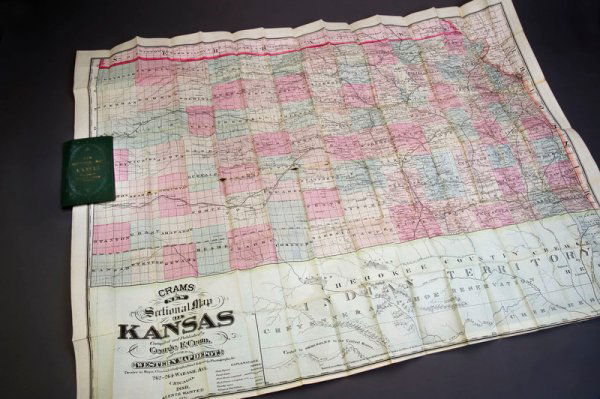 Cram’s 1880 Pocket Map of Kansas: Cram’s 1880 Pocket Map of Kansas 286. [MAP]. CRAM, George F[ranklin]. Crams New Sectional Map of Kansas Compiled a