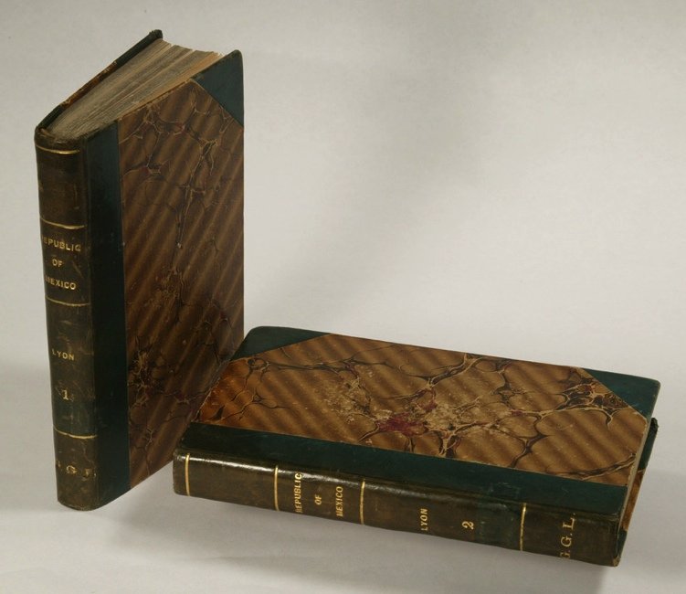 LYON, G.F. Journal of a Residence.... 1828: 229. LYON, G[eorge] F[rancis]. Journal of a Residence and Tour in the Republic of Mexico in the Year 1826. With Some Account of the Mines of that Country. London: John Murray], 1828. 2 vols., 8vo, lat