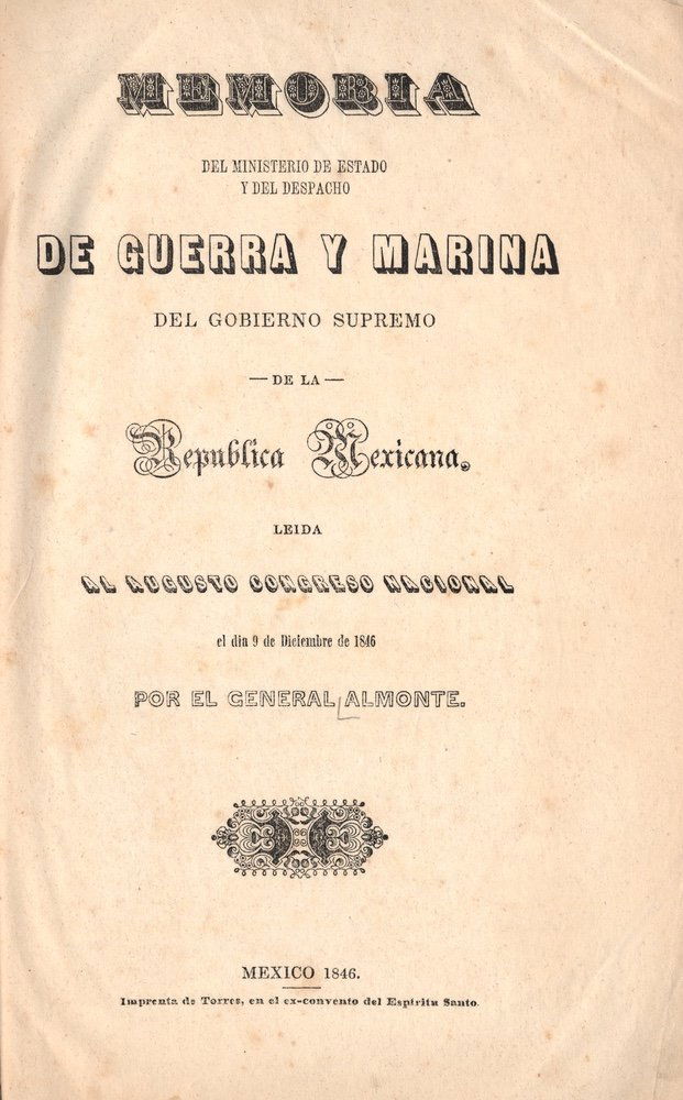 ALMONTE. Memoria del ministerio.... 1846 (1 of 3)