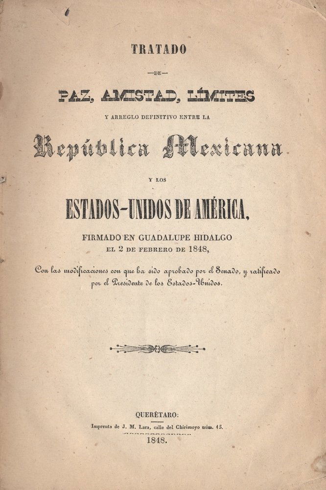 MEXICO & US. (Treaty of Guadalupe Hidalgo). 1848 (1 of 3)