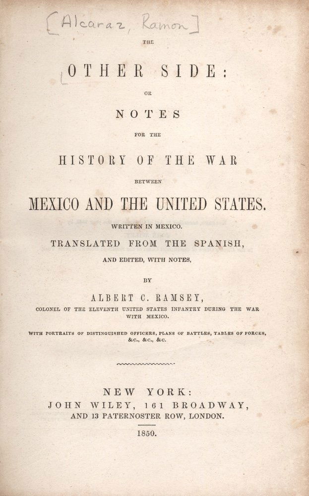 [HISTORIES]. ALCÁRAZ. The Other Side.... 1850 (1 of 5)