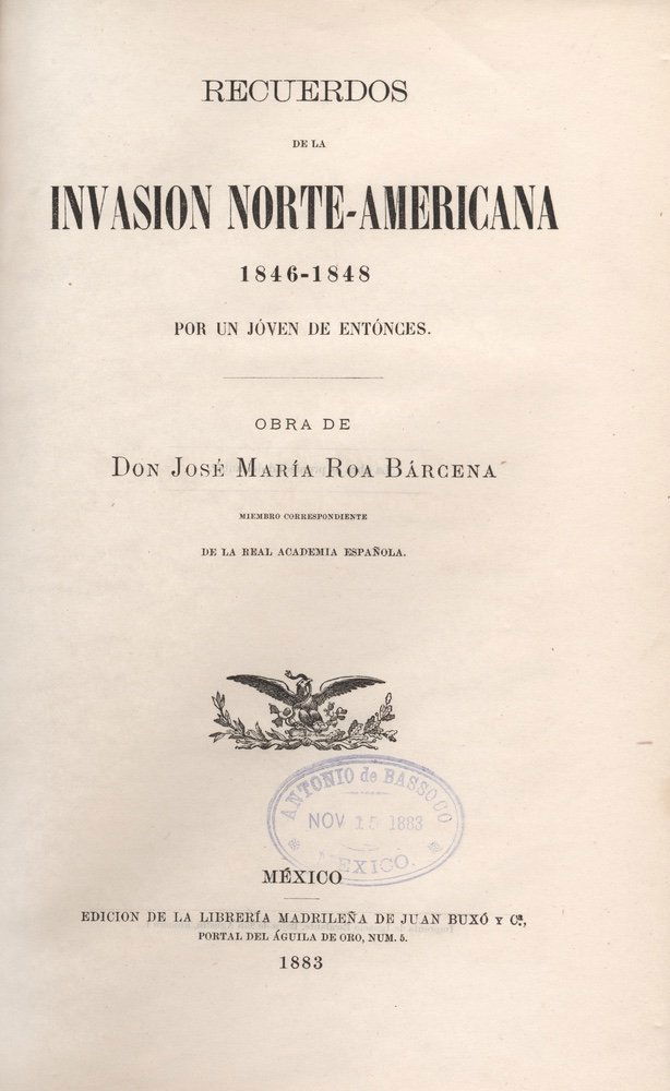 [HISTORIES]. ROA BÁRCENA. Recuerdos.... 1883 (1 of 3)