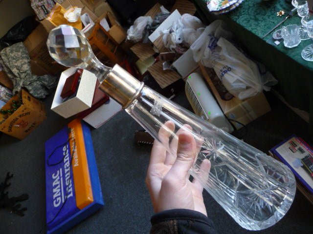 Cut Crystal & Sterling Silver Decanter (1 of 1)