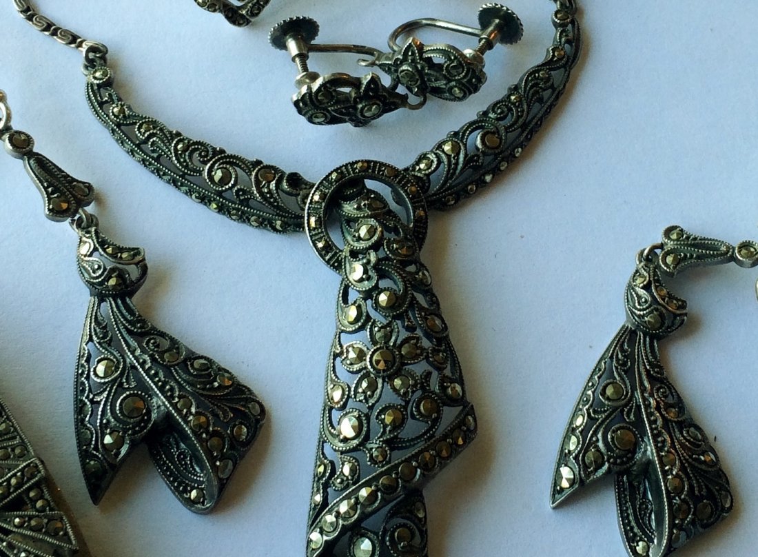 Lot of Art Deco Silver and Marcasite (1 of 4)