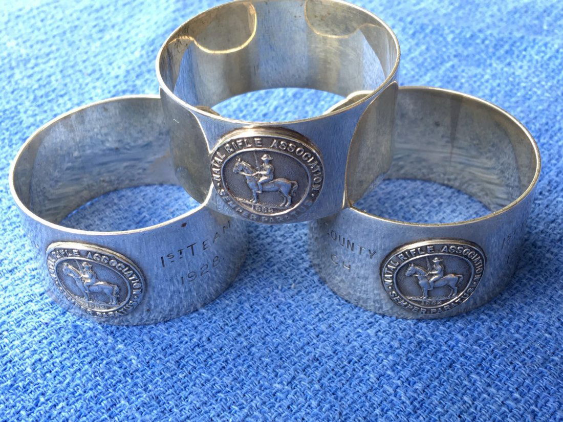 3x Sterling Silver Napkin Rings (1 of 6)