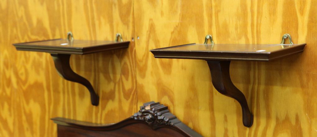 CW Kittinger wall shelves, pair: 12x8x8 1/2 in high