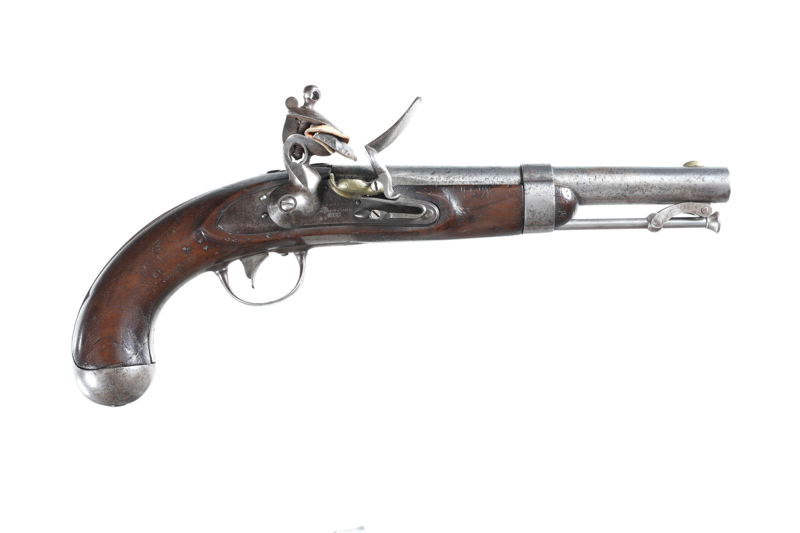 R. Johnson 1836 Flintlock Pistol .54 perc: .54 perc Serial # NSN US Model 1836 Martial Flintlock pistol by Robert Johnson of Middletown Conn. .54 Cal, smoothbore with 8 1/2" round barrel. Lock marked "US R.Johnson Midd Conn 1838. One piece oil