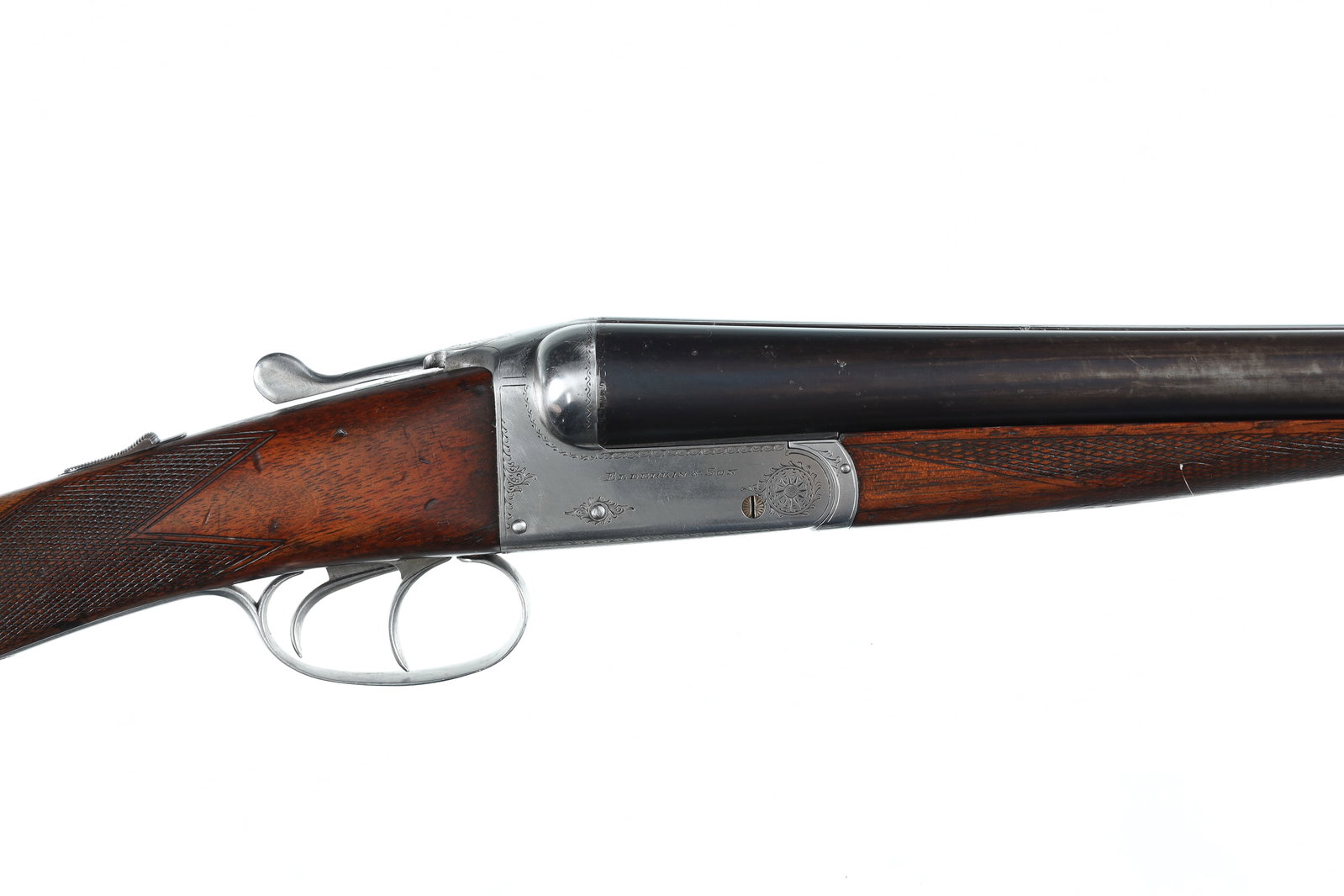 Elderkin & Son The Holland All-Purpose Gun S: 12ga Serial # 9536 Fine condition with barrels retaining most blue finish and bright bores, receiver remains white, buttstock is fine with moderate wear, forearm is gouged with material loss but funct