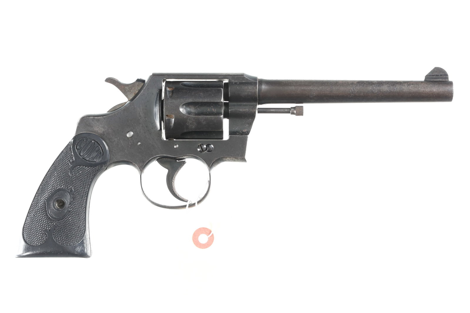 Colt Army Special Revolver .38 Colt: .38 Colt Serial # 524024 Blue finish, good overall condition with reproduction grips. Thinning finish with areas of light oxidation. Barrel 6" C&R