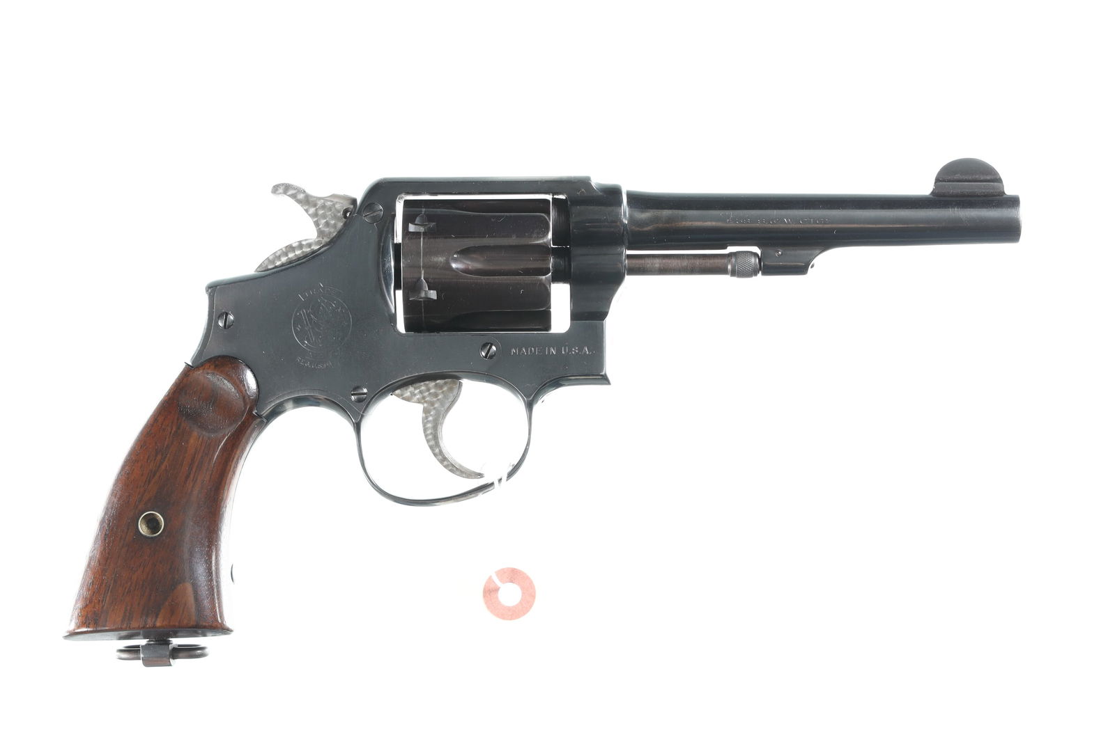 Smith & Wesson K-200 Revolver .38 s&w: .38 s&w Serial # V669380 Very fine as refinished with brilliant bore and chambers, mechanically excellent. Manufactured c. 1942-1945. Barrel 5" C&R