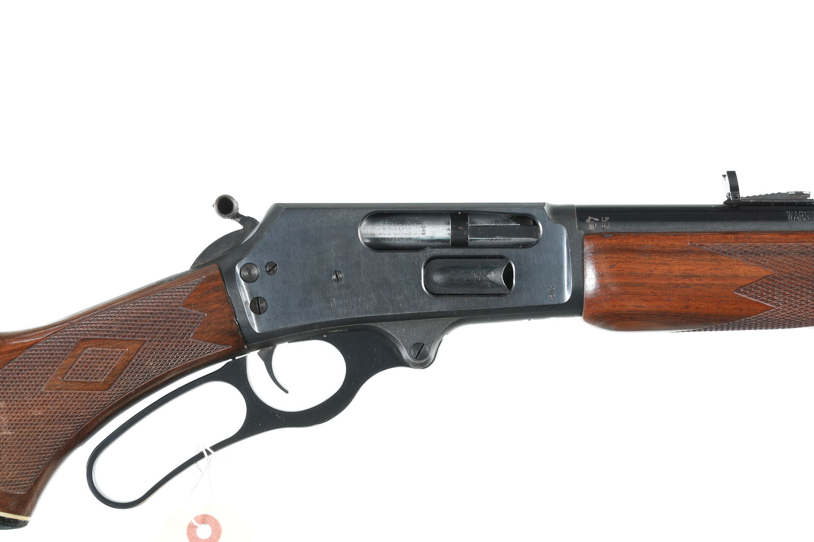 Marlin 1895 Lever Rifle .45-70: .45-70 Serial # 4088420 Metal is excellent with a trace of edge wear. Stocks are very fine with some minor bruising and handling marks. Cross bolt safety, LOP 13 3/4". Mfg in 2004 Barrel 22" Modern