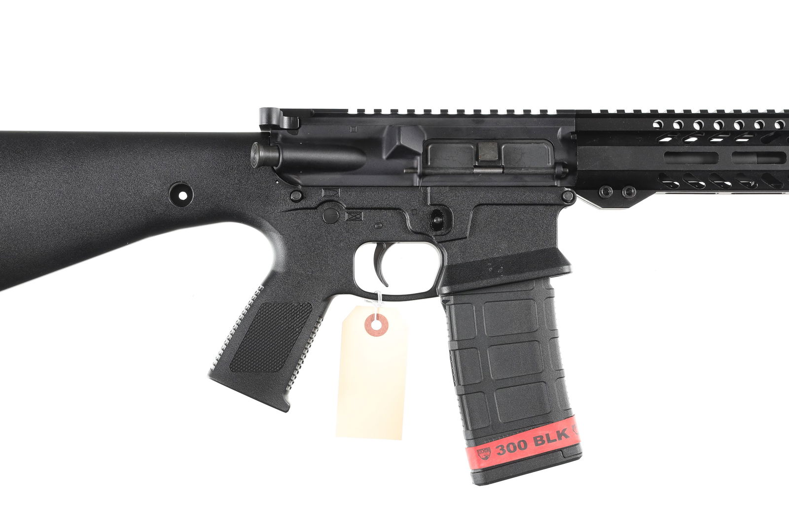 KE Arms KP-15 Semi Rifle .300 blk: .300 blk Serial # KM26370 Excellent overall with minor handling marks to upper receiver, one piece stock, pistol grip and lower installed, includes 30 rd magazine. Barrel 16" Modern