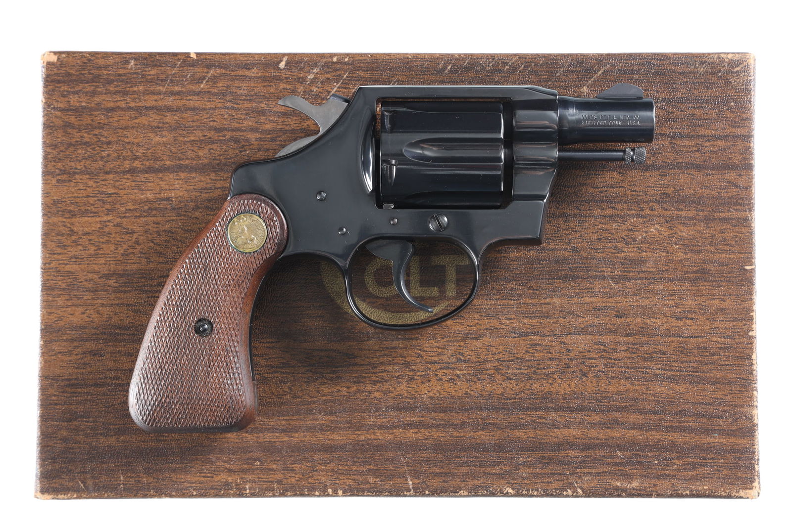Colt Detective Special Revolver .32 Colt NP: .32 Colt NP Serial # 11810R Colt Detective Special, chambered for .32 New Police ctg, (32 S&W Long) Blue finished with 2 piece checkered grips with gold Rampant Colt medallions.? Revolver is housed in