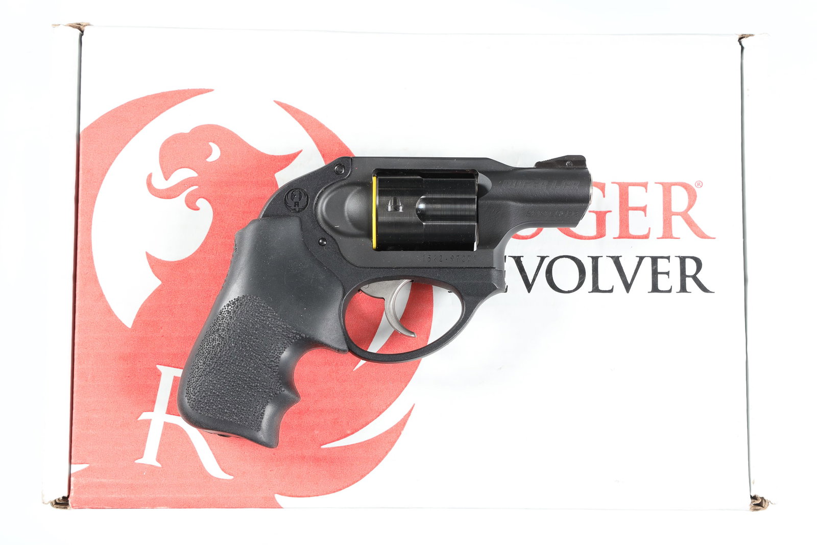 Ruger LCR Revolver 9mm: 9mm Serial # 1542-97271 Ruger LCR 9mm polymer frame 5 shot revolver chambered for 9x19 / 9mm Para, Uses full moon clip ( 3 included). Revolver remains as new in the factory box with all paperwork and 