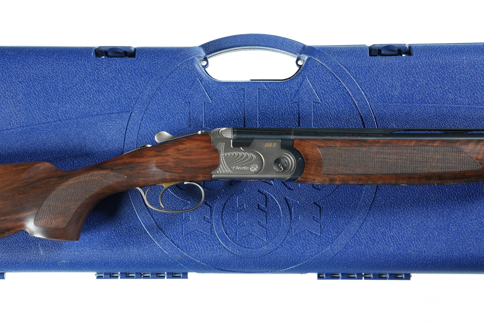 Beretta 686E O/U Shotgun 20 GA: 20 GA Serial # 37968S Beretta Model 686 E 20 Ga, Over Under with 28" vent rib Bbl, Factory interchangeable chokes(5 included) single selective gold accented trigger with ejectors. 3" chamber/ 14 3/4" 