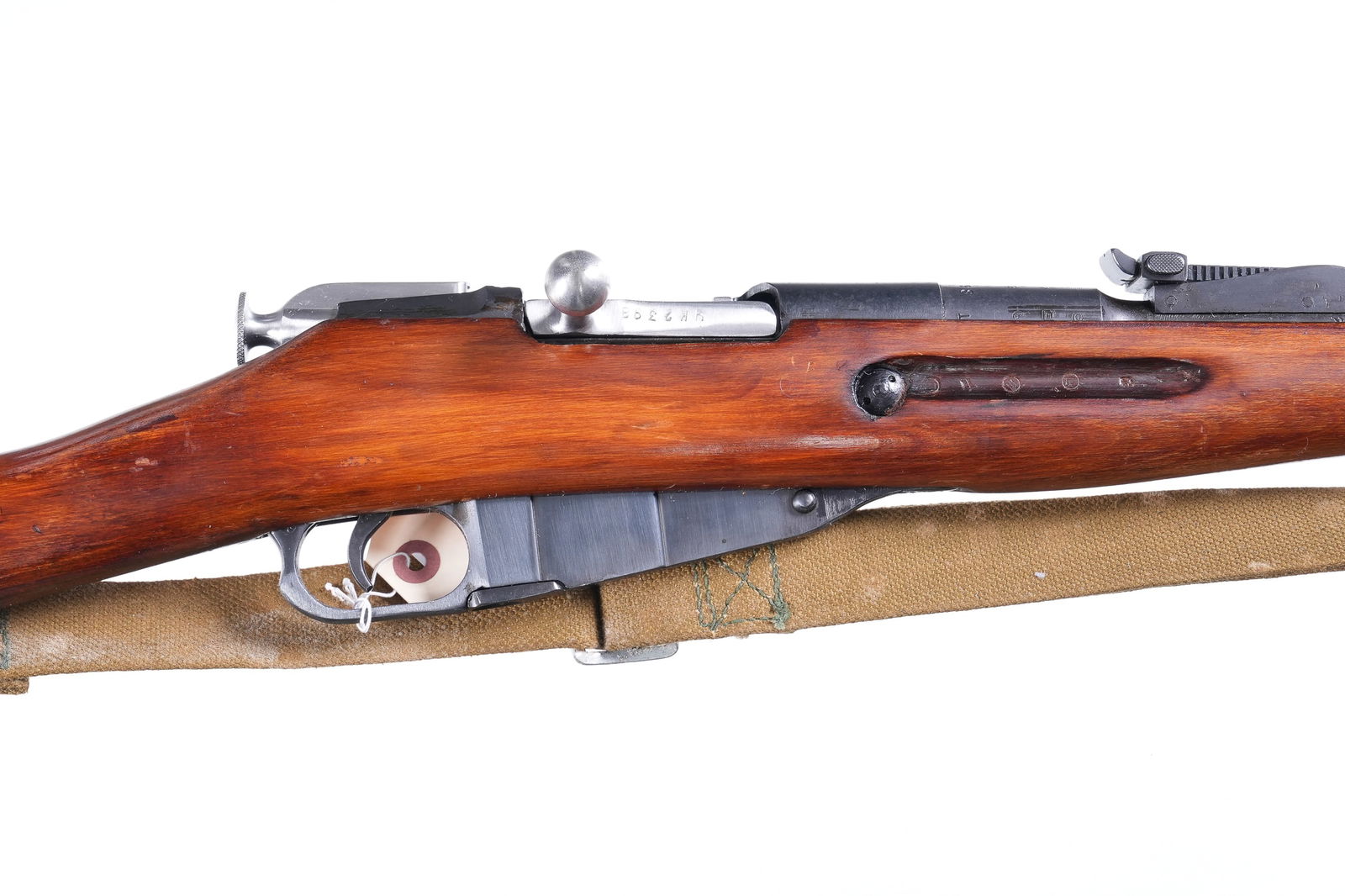 Russian Mosin Nagant M91/30 Bolt Rifle 7.62x: 7.62x54R Serial # 3259 Russian Tula Arsenal Model 91/30 cal, 7.62x54. Arctic birch stock with blue finish. Round receiver with matcing numbers. Condition, Excellent bright bore and retains most all fi