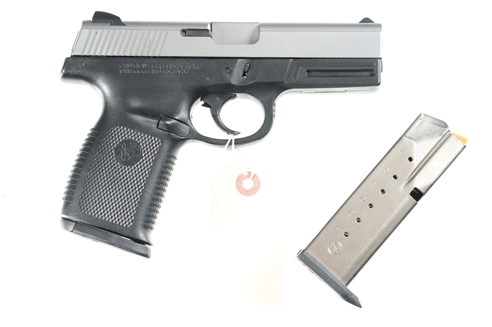 Smith & Wesson SW40VE Pistol .40 s&w: .40 s&w Serial # DWM5507 Smith & Wesson Model SW40VE 40 cal polymer frame pistol with stainless steel with 2 14 round magazine. 3 dot sights . Condition. Very fine with excellent bore. Excellent overa