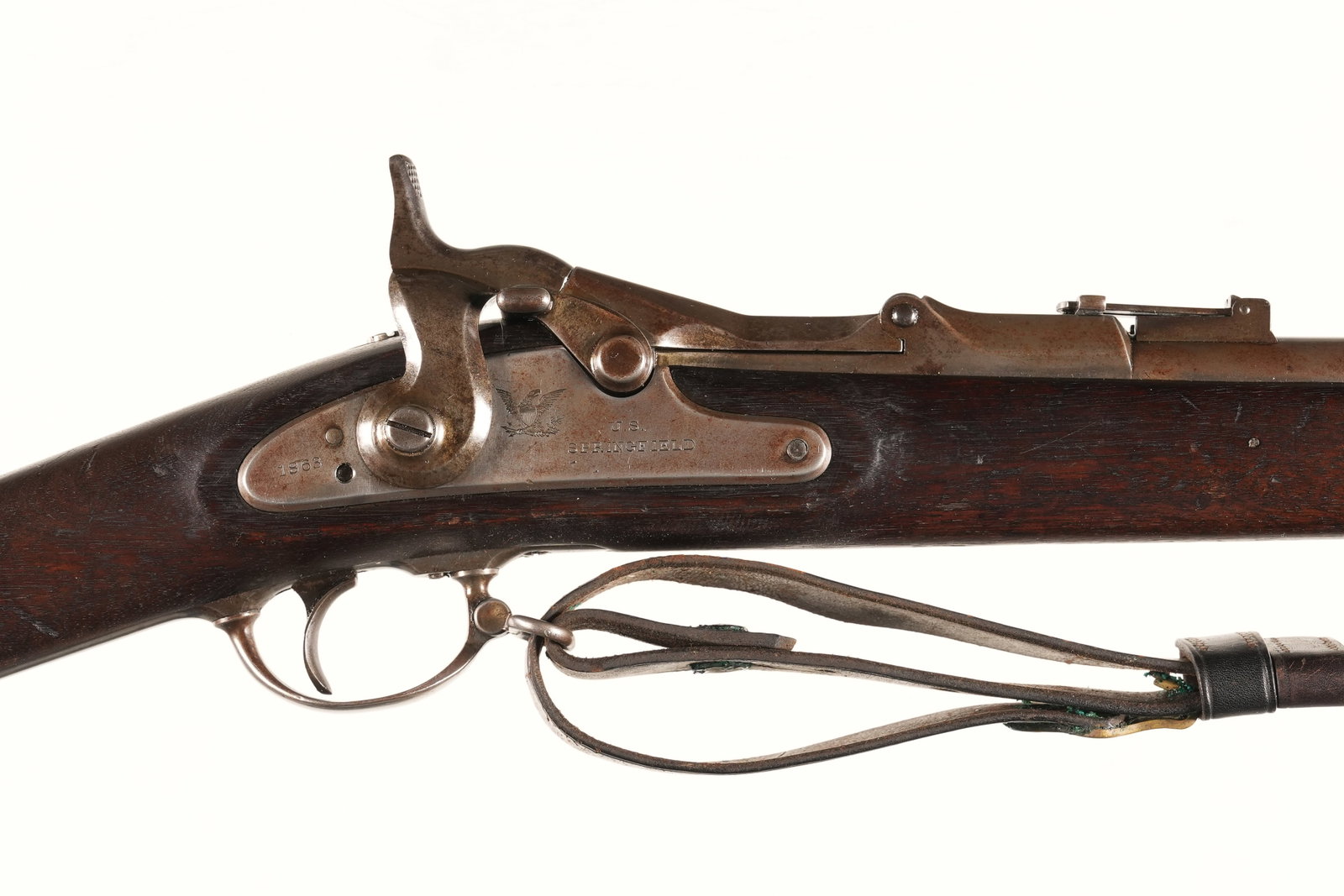 Springfield 1863 Trapdoor .45-70: .45-70 Serial # 4804 Very good overall condition with bruises and impressions to stock. Mechanically excellent. Barrel 32" No4473
