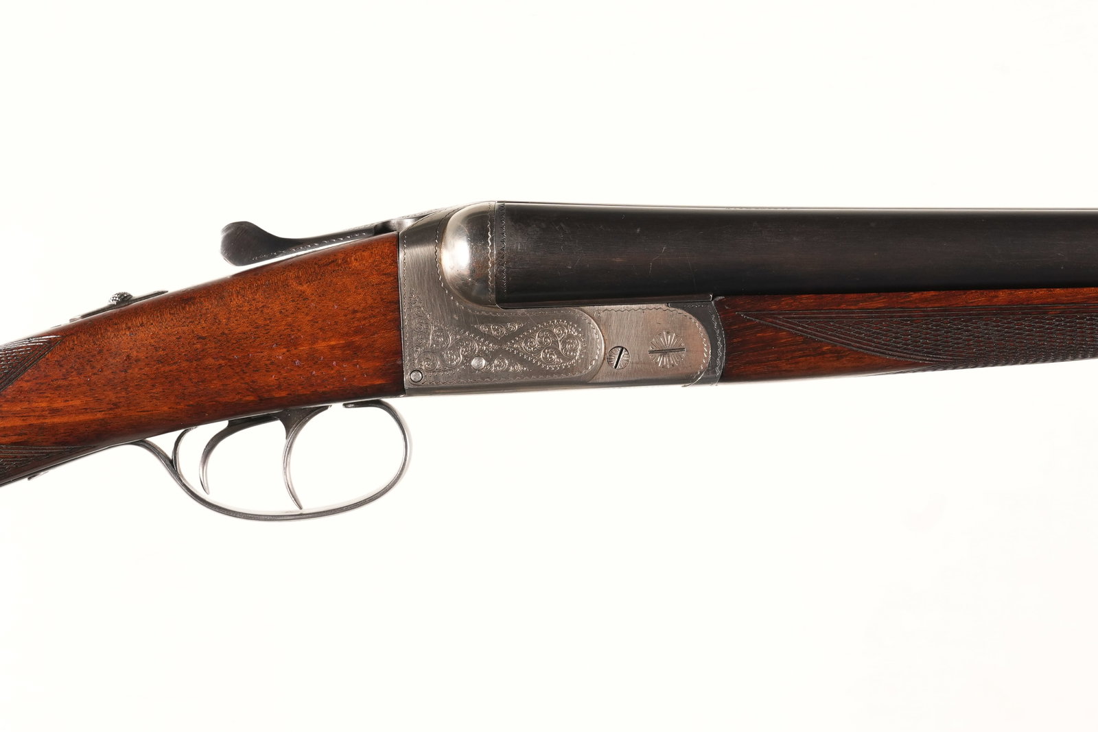 A2832 Parker-Hale Boxlock Ejector SxS Shotgun 12ga: 12ga Serial # 154850 Parker Hale Box Lock Ejector 12 Ga, with 2 3/4' chambers choked full & IC with double triggers and ejectors. 14" LOP 1 1/2" DAC 2" DAH 6 LBS 12 oz . Condition, Very fine metal wit