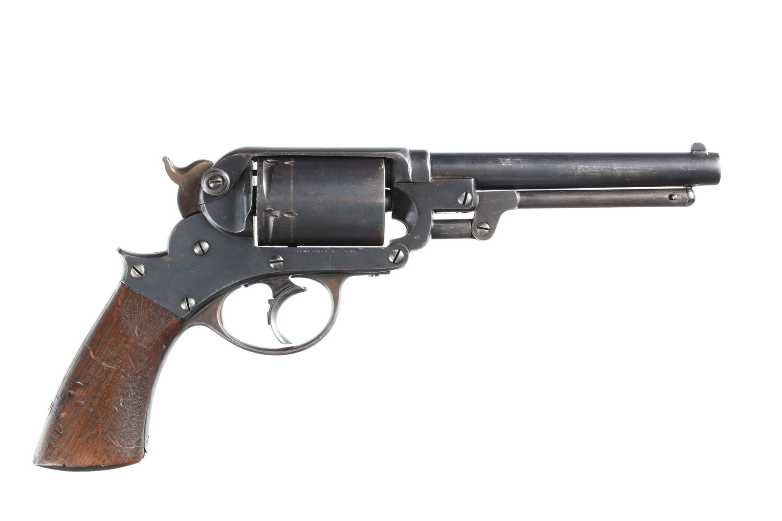 Starr Arms Co 1858 Revolver .45 CF: .45 CF Serial # 33 Serial Number 2181 Bbl, 6" Caliber .45 Centerfire Mfg, Circa 1863. Manufactured during the US Civil war and later exported to Germany where converted to centerfire. "U" Crown proofs