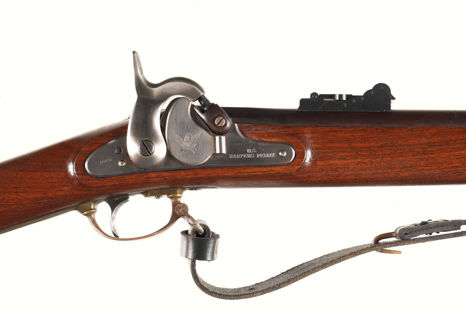 Italian Harpers Ferry 1855 Percussion .58 cal: .58 cal Serial # 54321 Near excellent overall condition with minor handling marks. Mechanically excellent. Barrel 32" No4473