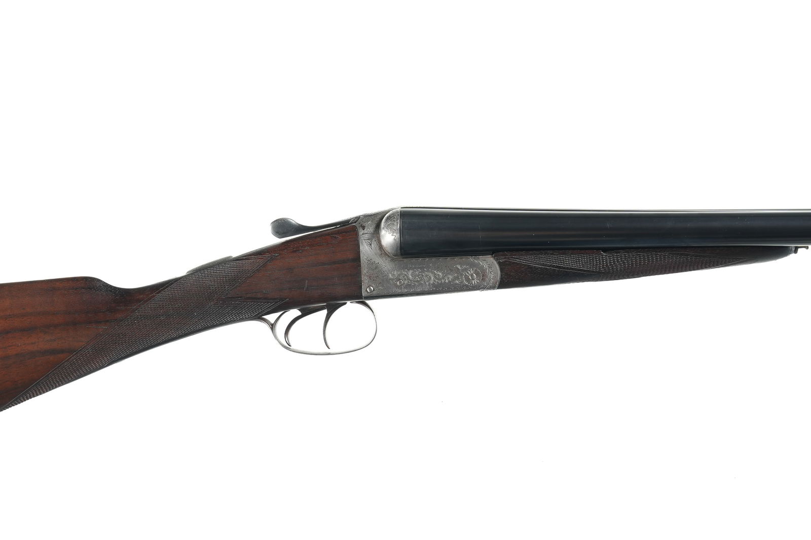 A1552 F.P. BAKER & CO. BOXLOCK EJECTOR SxS Shotgun: 12ga Serial # 79582 F.P. BAKER & CO. London 12 Ga double with ejectors and double triggers. Choked Full & IC with 2 1/2" chambers. 14 1/2" LOP. Condition Very good with receiver being bright, fine bor