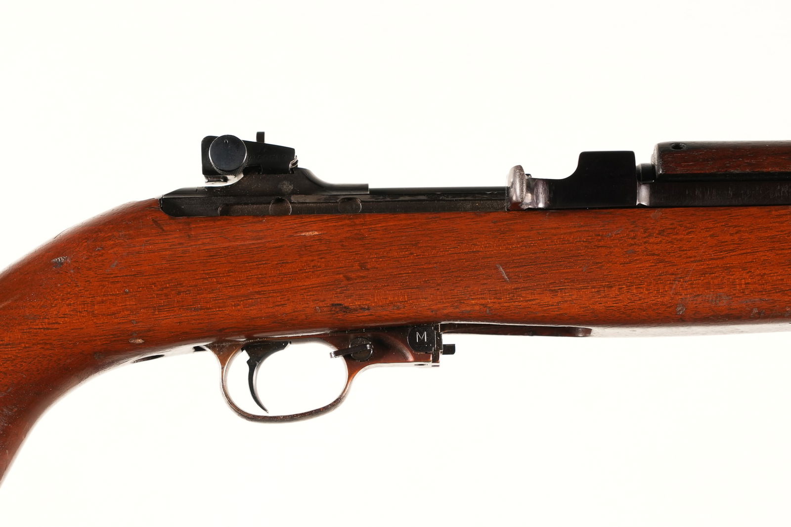 A4747 Inland M1 Carbine Semi Rifle .30 Carbine: .30 Carbine Serial # 502161 WW2 Inland M1 Carbine with 6-43 dated Inland Bbl, Type 3 configuration with bayonet lug, 2 rivet handguard M2 slotted butt stock, Toggle safety and M Marked magazine releas