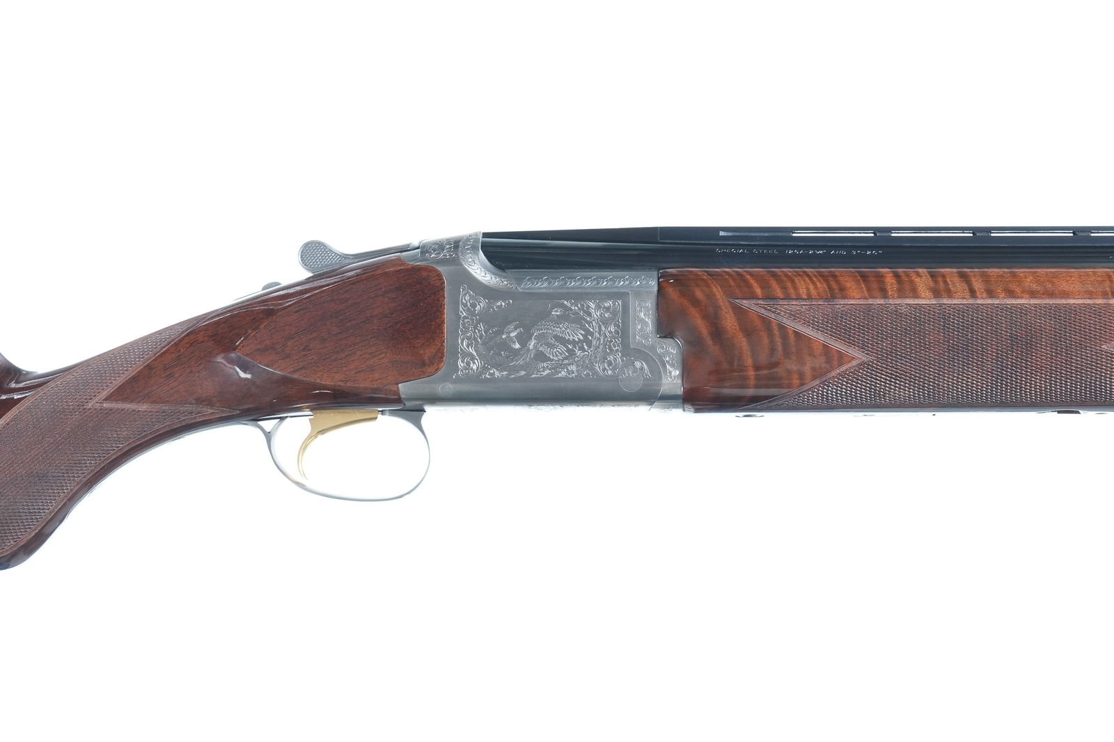 Browning Citori Grade 3 O/U Shotgun 12ga: 12ga Serial # 15375NM853 Browning Citori Grade 3 with 12 Ga 3" chambers single selective trigger with ejectors. Vent rib Bbl with Invector choke system. Comes with 4 chokes total. 14 1/4" LOP. Coin fi