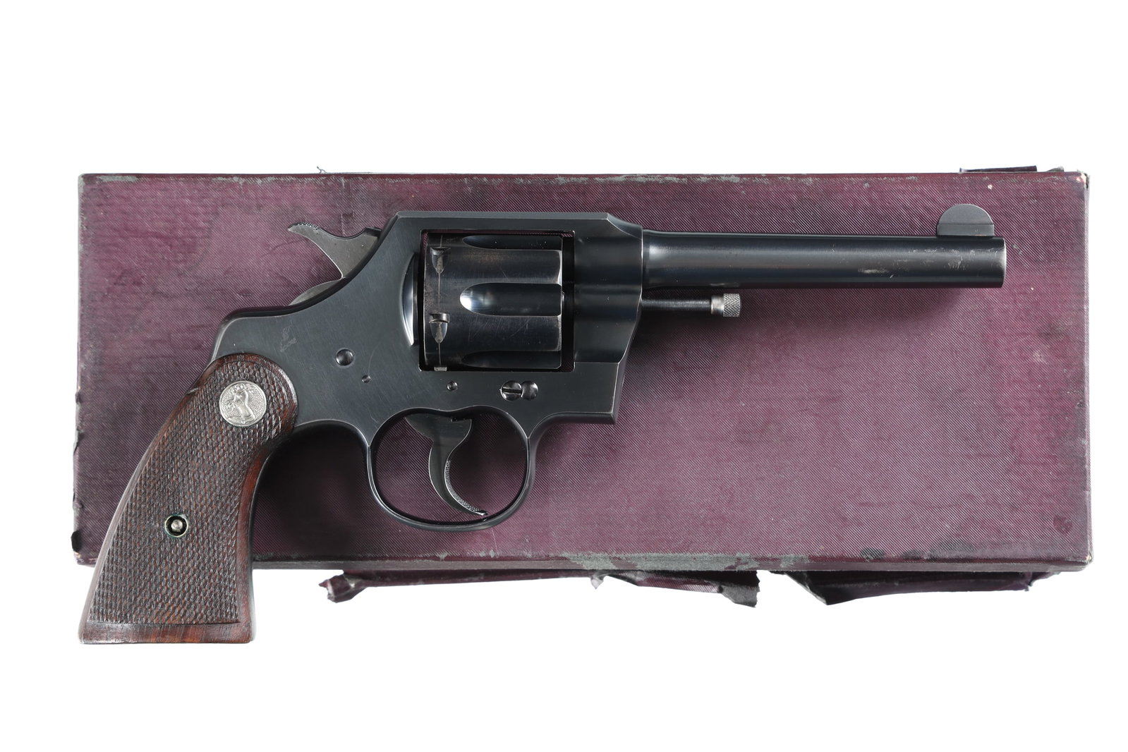 Colt Official Police Revolver .38 cal: .38 cal Serial # 572250 Excellent overall condition. Manufactured in 1931. With factory Colt box. Barrel 5" C&R