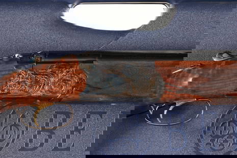 Beretta Silver Pigeon C O/U Shotgun 12 GA: 12 GA Serial # U64684B Beretta Model Silver Pigeon C 12 ga with 28" vent rib Bbl, 3" chambers with factory interchangeable chokes (5 included). Single selective trigger with ejectors. Case color recei