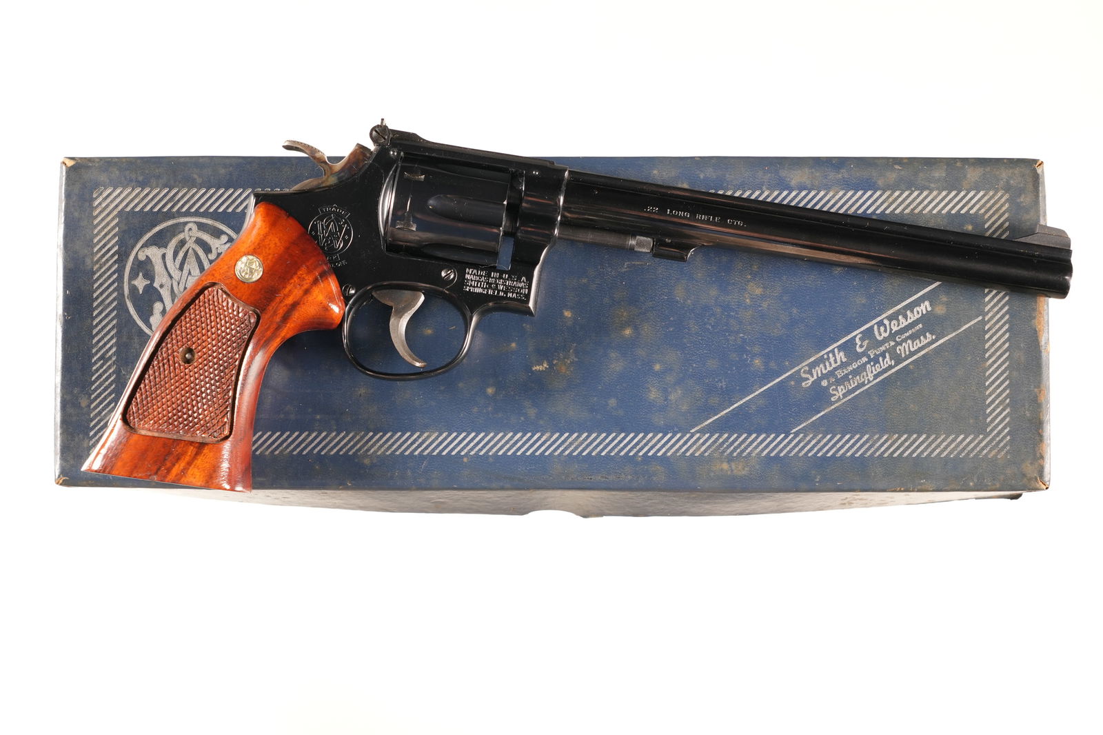 Smith & Wesson 17-3 Revolver .22lr: .22lr Serial # 1K17937 Smith & Wesson Model 17-3 22 LR K22 Master piece with 8 3/8" Barrel Case colored target hammer and trigger with target grips. with factory box numbered to gun, with paperwork, m