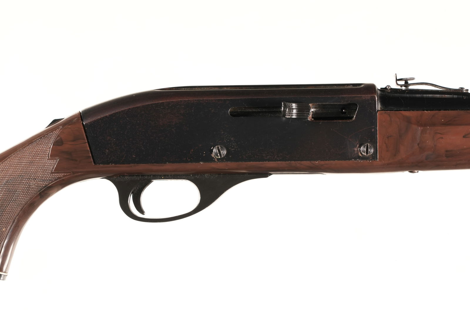 Remington Nylon 66 Semi Rifle .22lr: .22lr Serial # 2383959 Remington Model Nylon 66 22 LR cal with Mohawk Brown synthetic stock with tube magazine at butt. Factory sights. Condition, Very good with thinning finish on barrel and receiver
