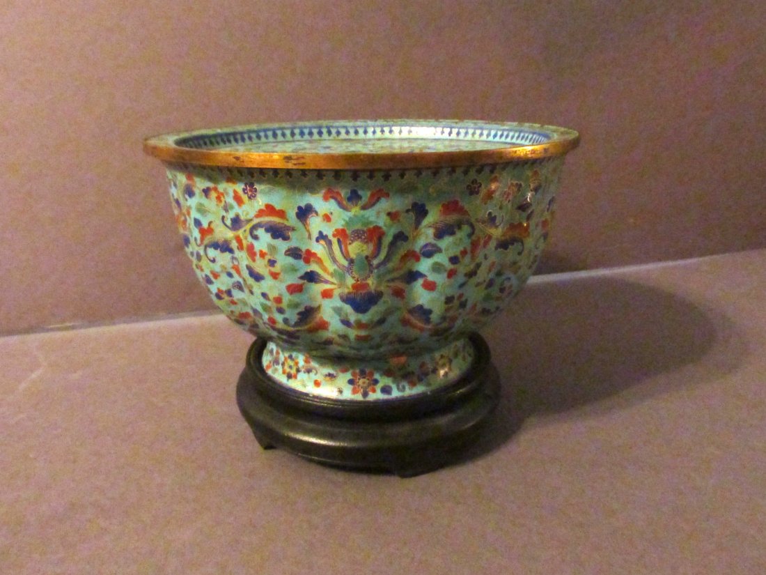 Rare Kangxi Beijing Enamel on Copper Bowl with Cover (1 of 6)