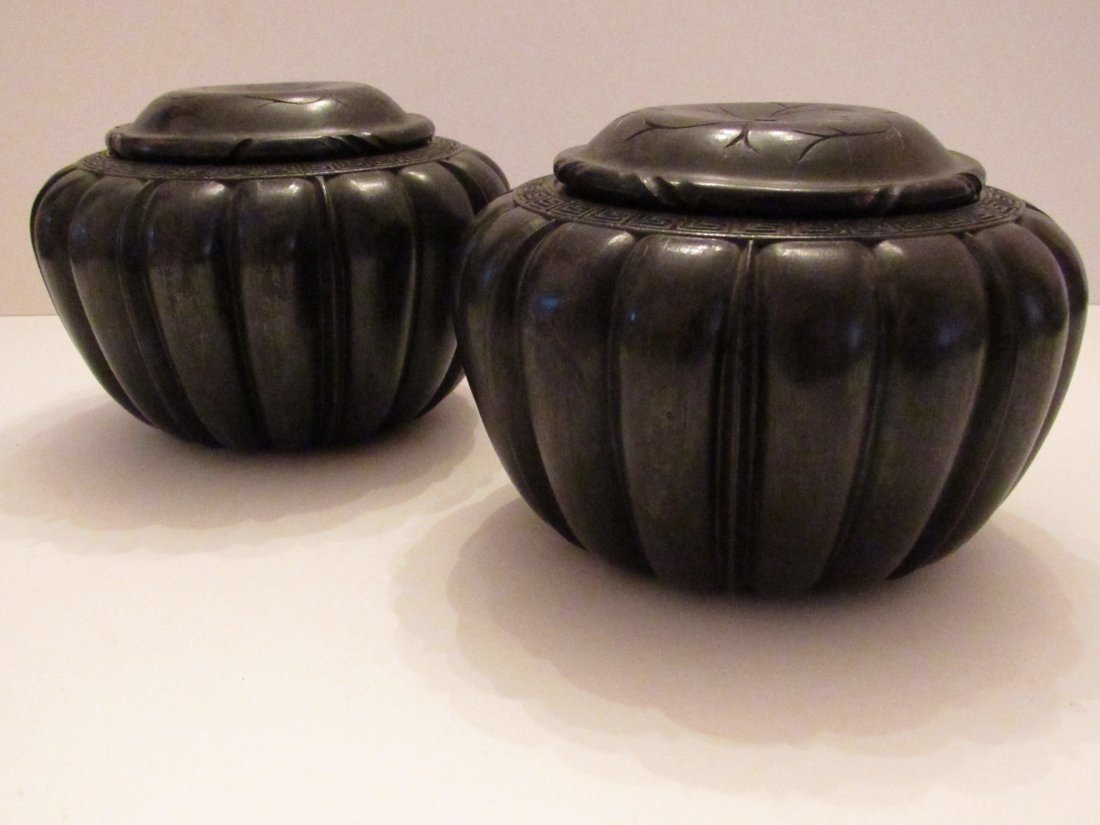 Pair of Zitan Wood Covered Boxes (1 of 9)